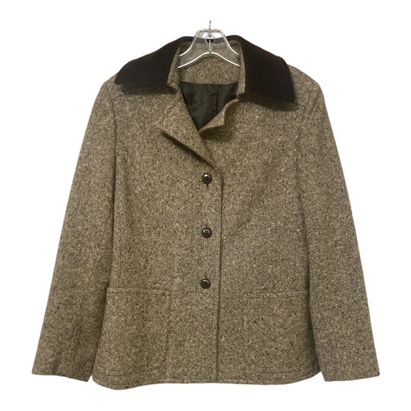 Devon Hall Brown and Cream Tweed Jacket. Vintage. - Picture 1 of 11
